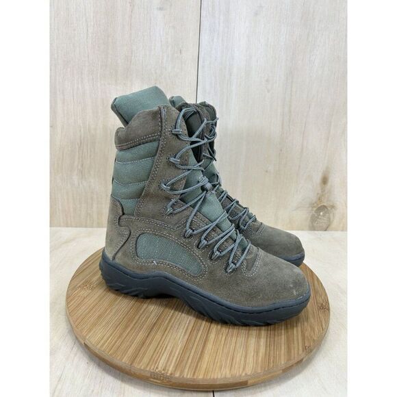 NEW Converse Green Leather Nylon Military Tactical Combat Boots Womens Size 7 - Picture 3 of 9